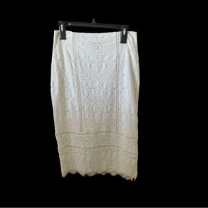 Banana Republic White Lace Skirt